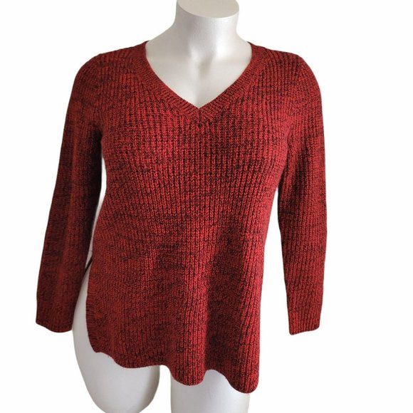 Torrid Red Sweater Top Shirt Black Fleck Knit Sweater Woman's Plus Size 1X LH805 - Picture 1 of 6